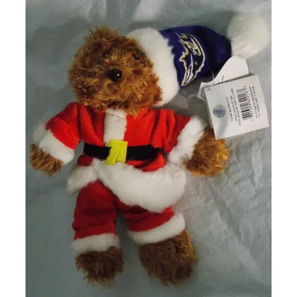 NFL Baltimore Ravens Logo Embroidered on 9" Plush Bear by FOCO - Picture 2 of 5